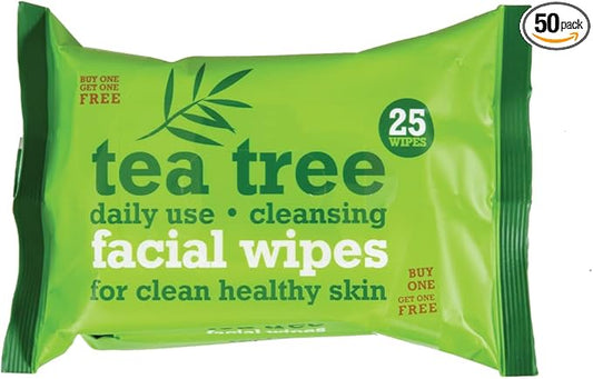 +25 FREE!!!** Tea Tree Daily Cleansing Facial Wipes For Healthy Clean Skin